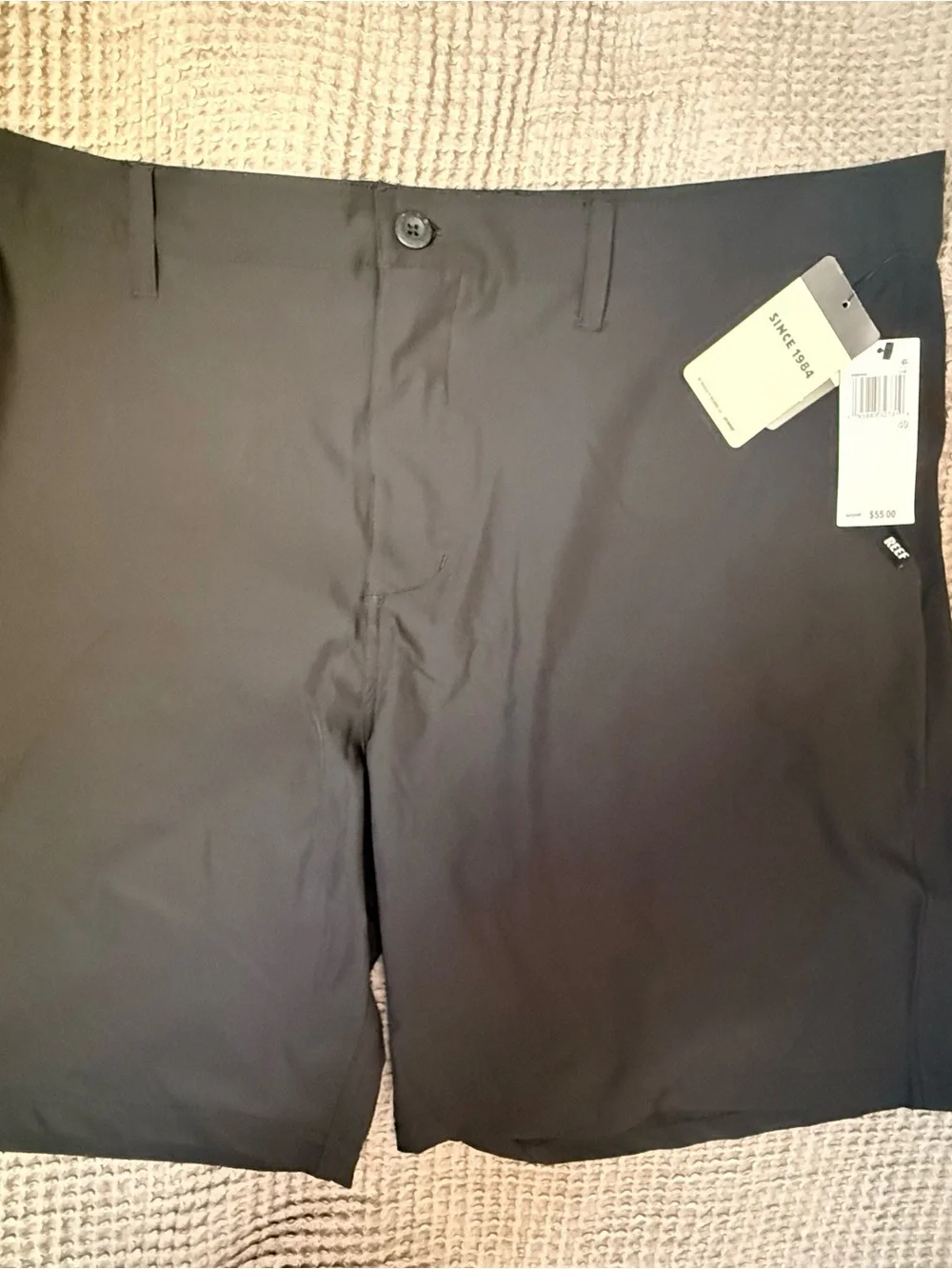 Reef Men's Black Flat Front Performance Shorts